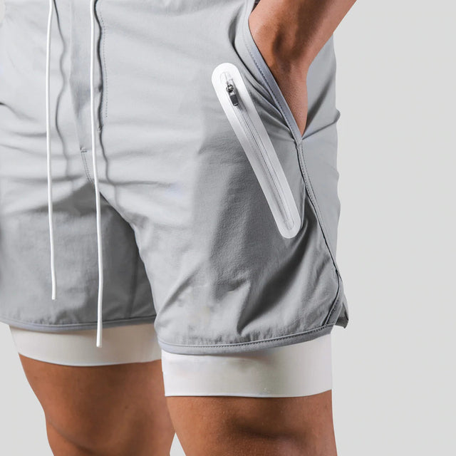Jesse | Doppellagige, schnell trocknende Fitness/Sport-Shorts