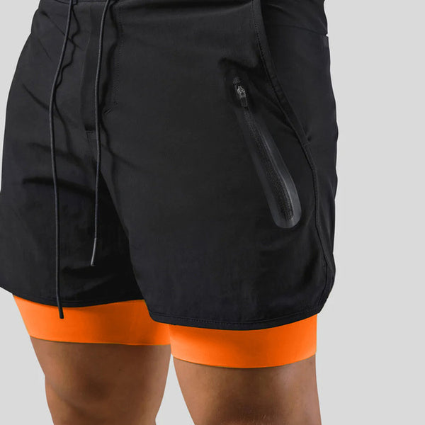 Jesse | Doppellagige, schnell trocknende Fitness/Sport-Shorts