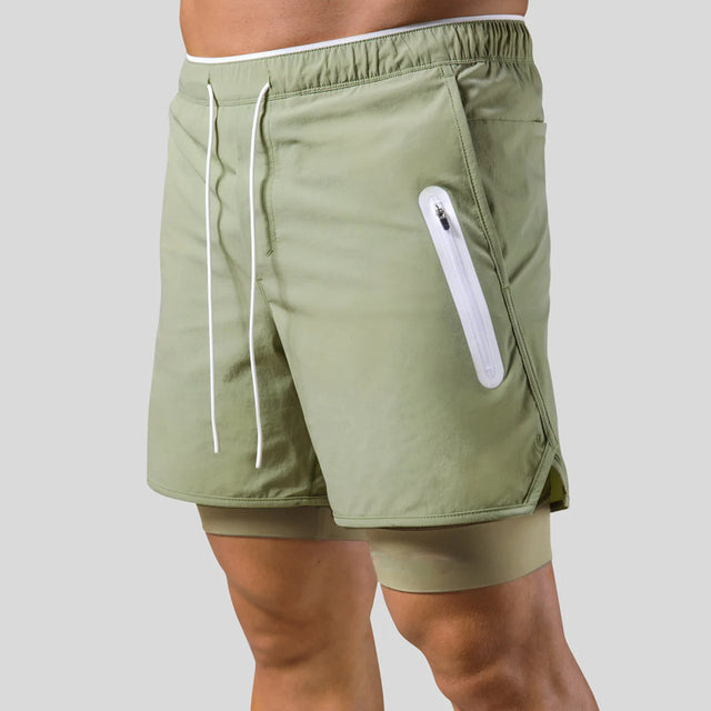 Jesse | Doppellagige, schnell trocknende Fitness/Sport-Shorts