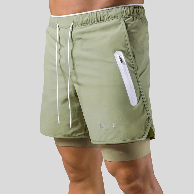 Jesse | Doppellagige, schnell trocknende Fitness/Sport-Shorts