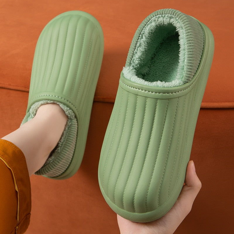 Idalia | Unisex Warme Flache Ferse Wasserdichte Hausschuhe