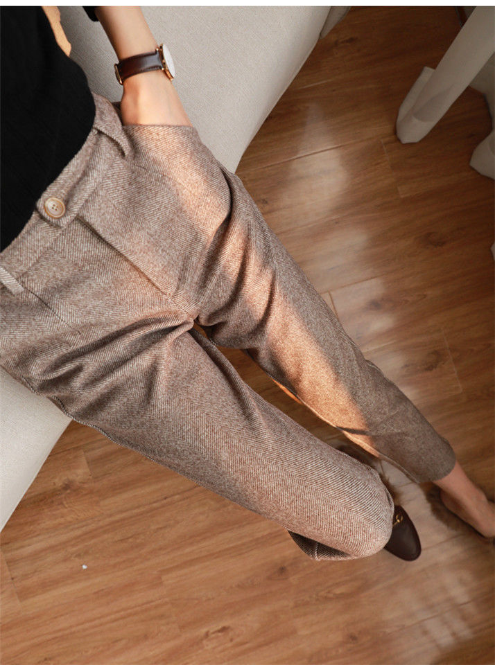 Tallulah | Bleistifthose mit hoher Taille aus Wolle und Harem für das Büro