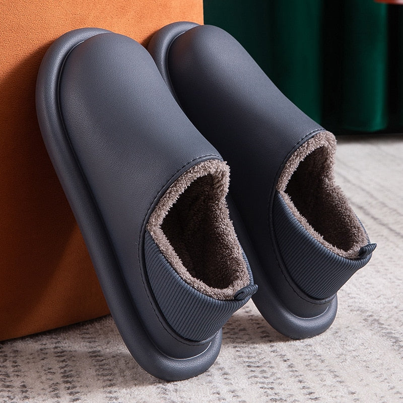 Idalia | Unisex Warme Flache Ferse Wasserdichte Hausschuhe