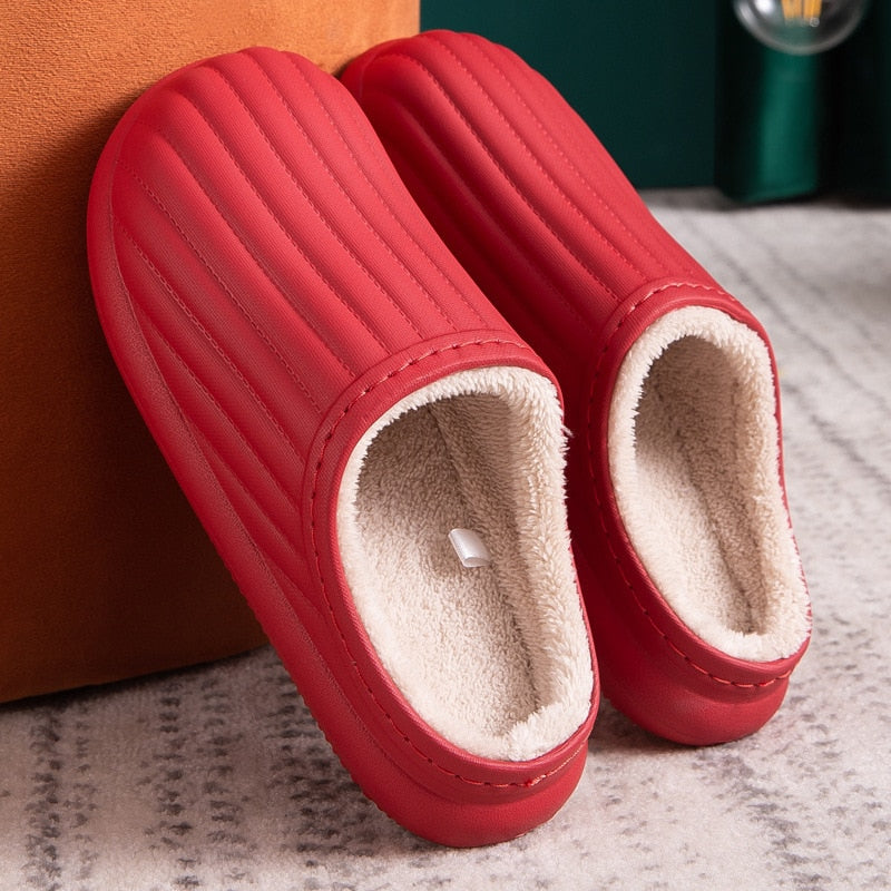 Idalia | Unisex Warme Flache Ferse Wasserdichte Hausschuhe