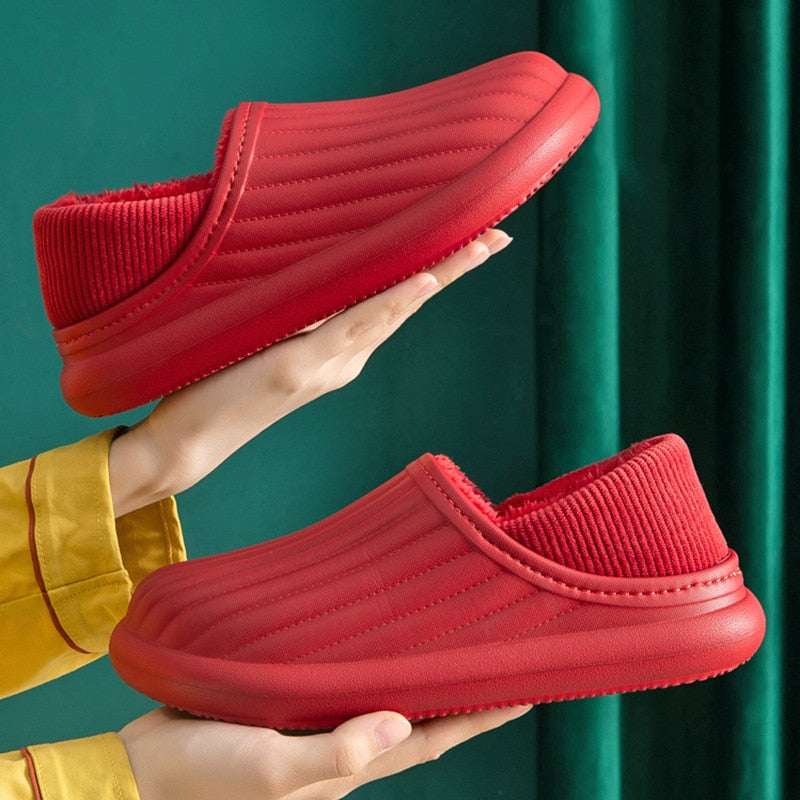 Idalia | Unisex Warme Flache Ferse Wasserdichte Hausschuhe