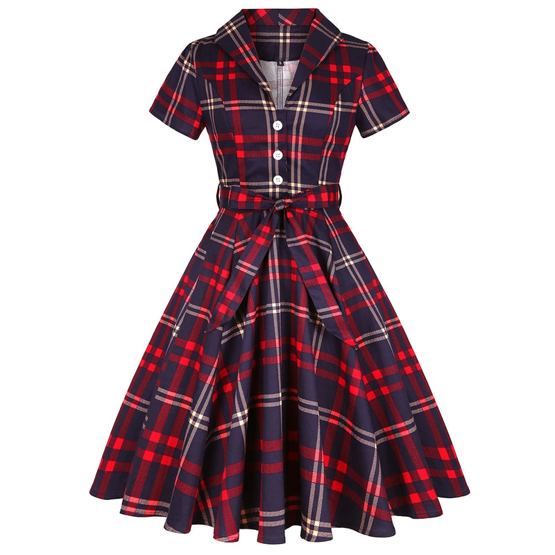 Constance | Vintage Kragen Casual Midikleid