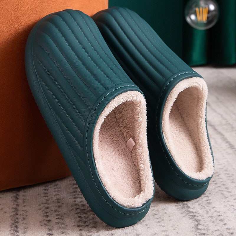 Idalia | Unisex Warme Flache Ferse Wasserdichte Hausschuhe