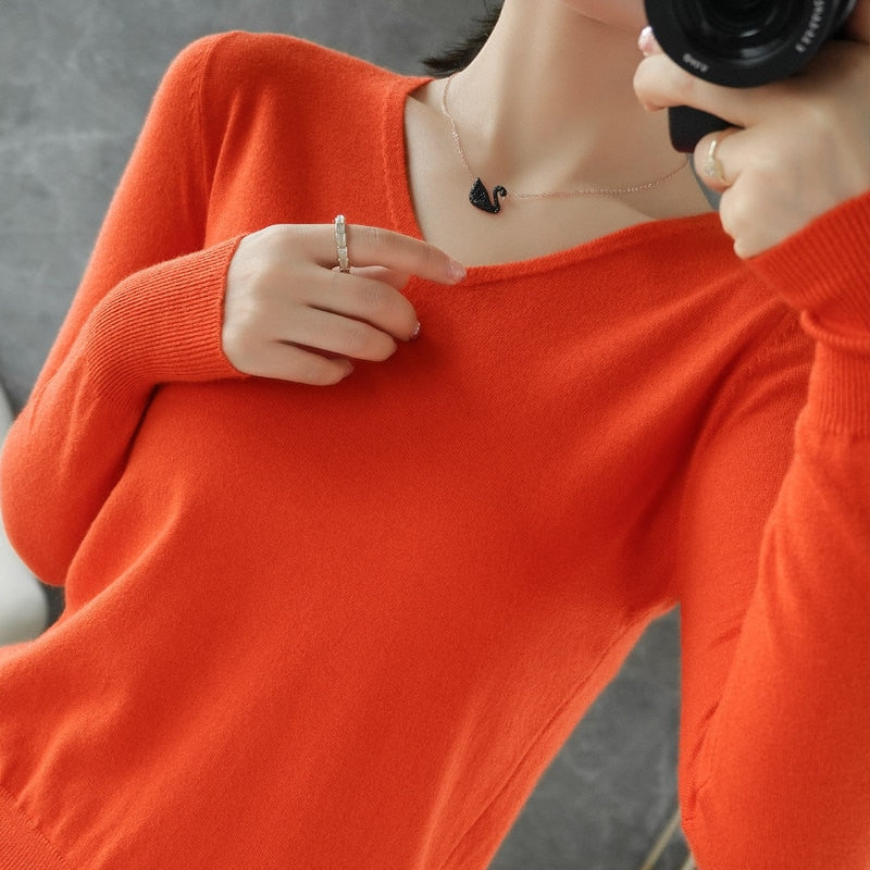 Nina | Kaschmir-Pullover mit V-Ausschnitt