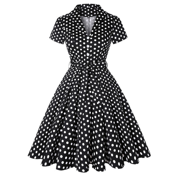 Constance | Vintage Kragen Casual Midikleid