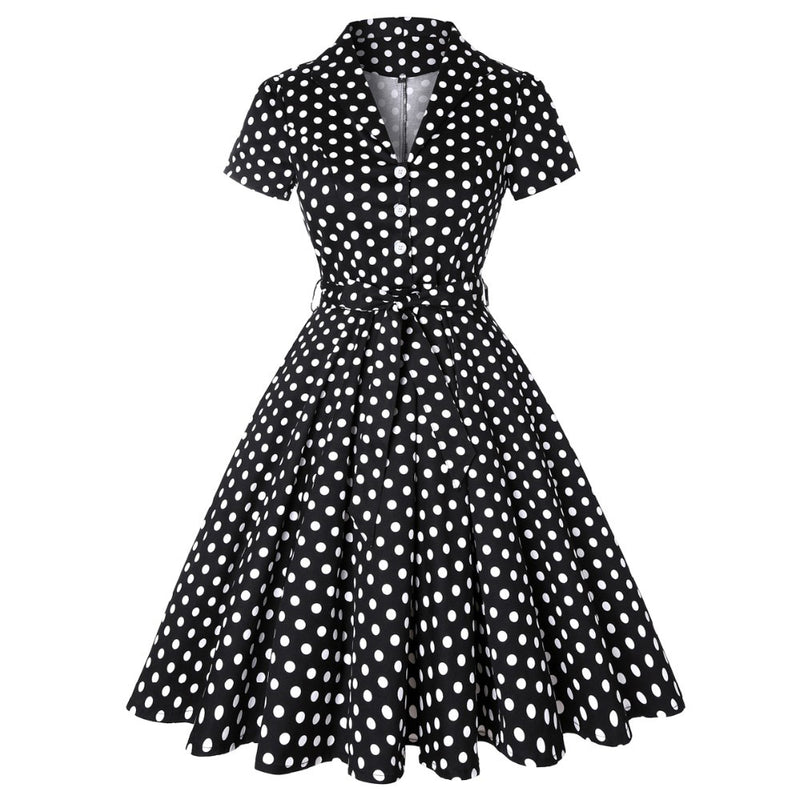 Constance | Vintage Kragen Casual Midikleid