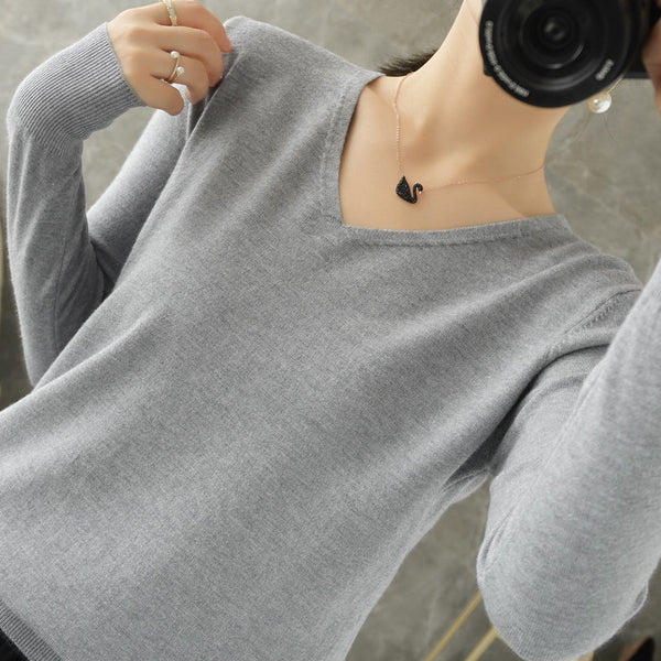 Nina | Kaschmir-Pullover mit V-Ausschnitt