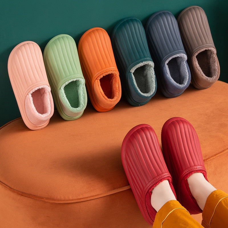 Idalia | Unisex Warme Flache Ferse Wasserdichte Hausschuhe