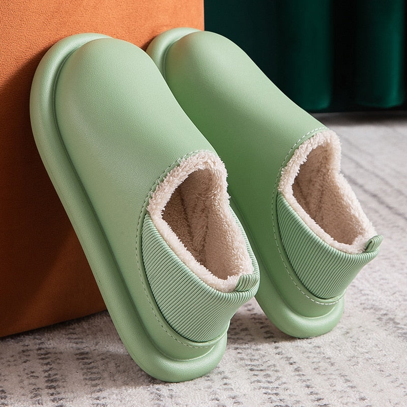 Idalia | Unisex Warme Flache Ferse Wasserdichte Hausschuhe