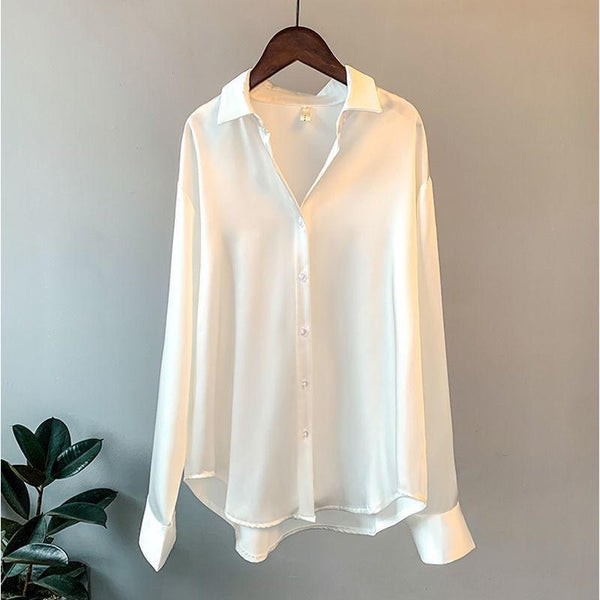 Verity | Seidenbluse mit langen Ärmeln und lockerer Passform