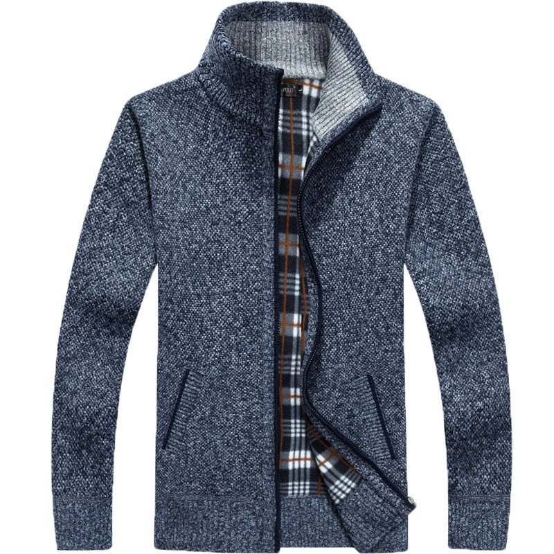 Leif | Kunstpelz-Wollpullover mit Reißverschluss