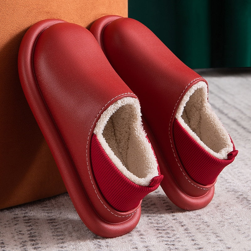 Idalia | Unisex Warme Flache Ferse Wasserdichte Hausschuhe