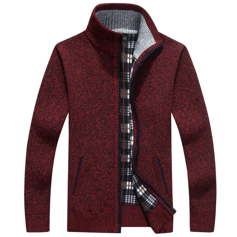 Leif | Kunstpelz-Wollpullover mit Reißverschluss