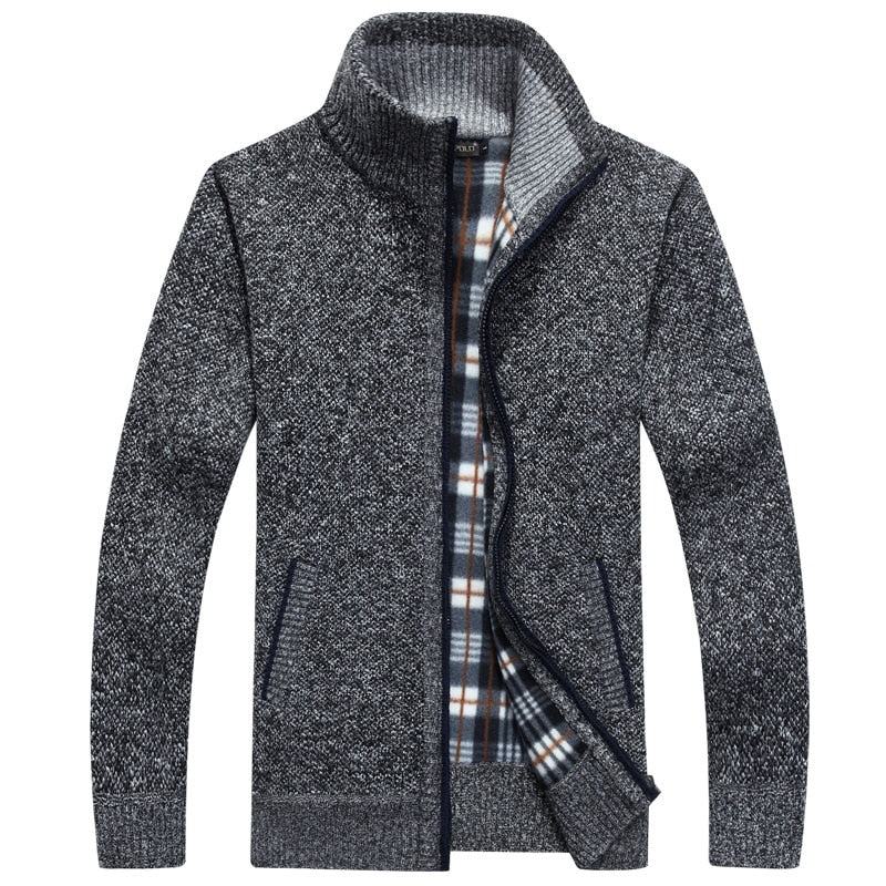 Leif | Kunstpelz-Wollpullover mit Reißverschluss