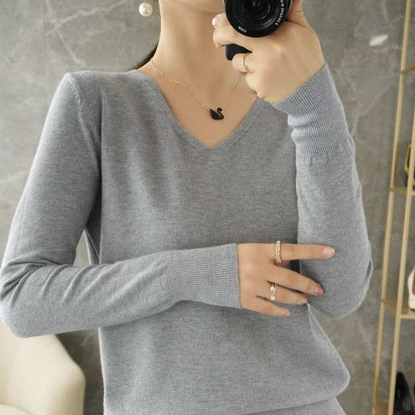 Nina | Kaschmir-Pullover mit V-Ausschnitt