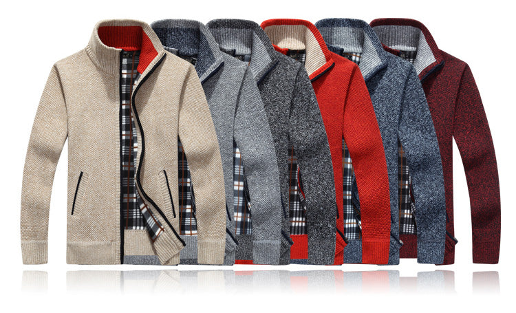 Leif | Kunstpelz-Wollpullover mit Reißverschluss