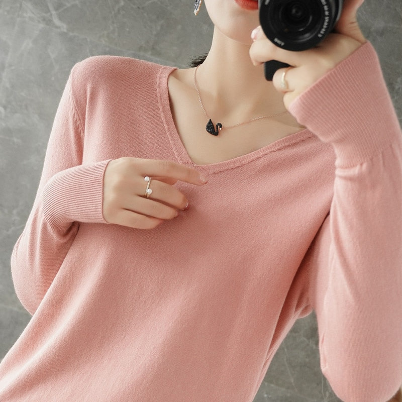 Nina | Kaschmir-Pullover mit V-Ausschnitt