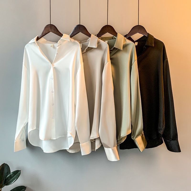 Verity | Seidenbluse mit langen Ärmeln und lockerer Passform
