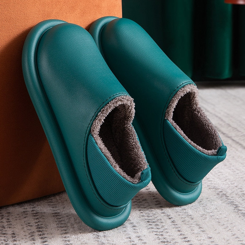 Idalia | Unisex Warme Flache Ferse Wasserdichte Hausschuhe