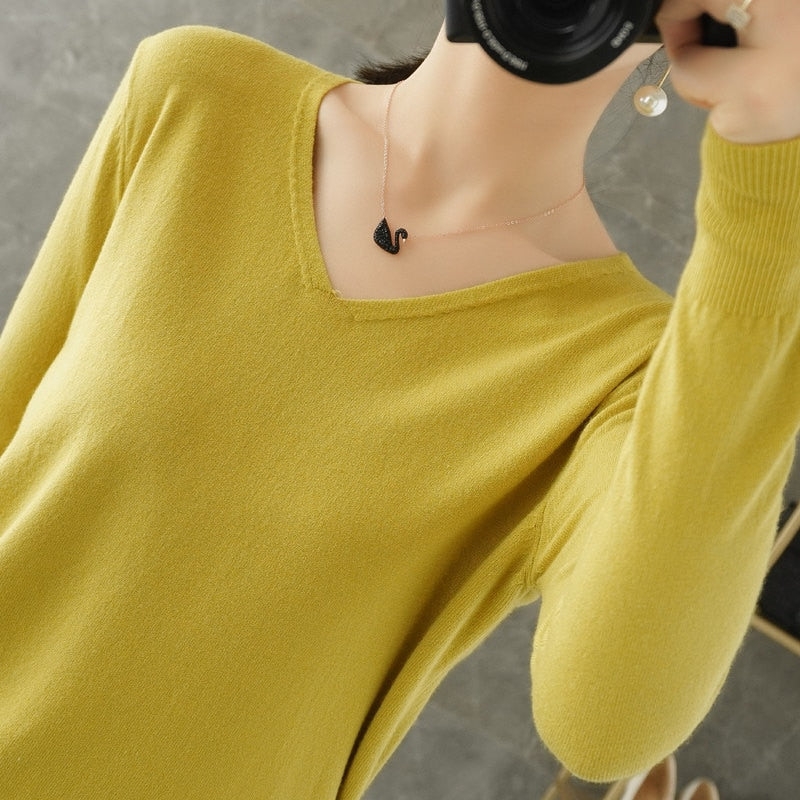 Nina | Kaschmir-Pullover mit V-Ausschnitt