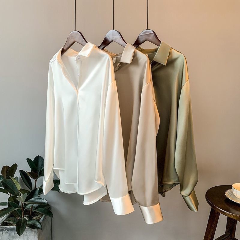 Verity | Seidenbluse mit langen Ärmeln und lockerer Passform