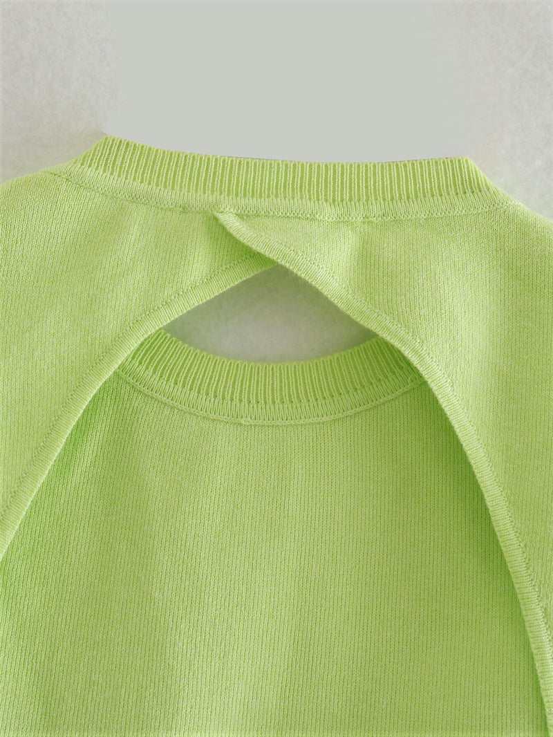 Noa | Elegante ärmellose Strickbluse mit offenem Rücken