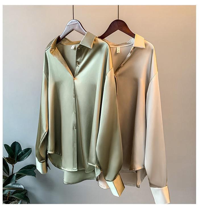 Verity | Seidenbluse mit langen Ärmeln und lockerer Passform
