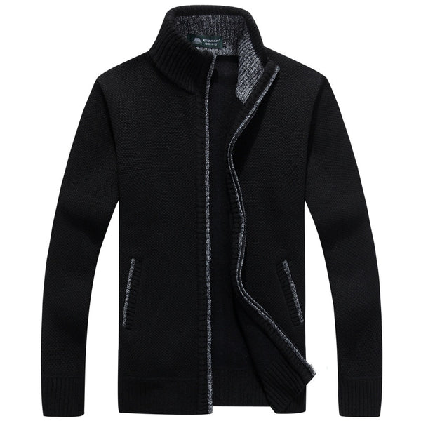 Leif | Kunstpelz-Wollpullover mit Reißverschluss