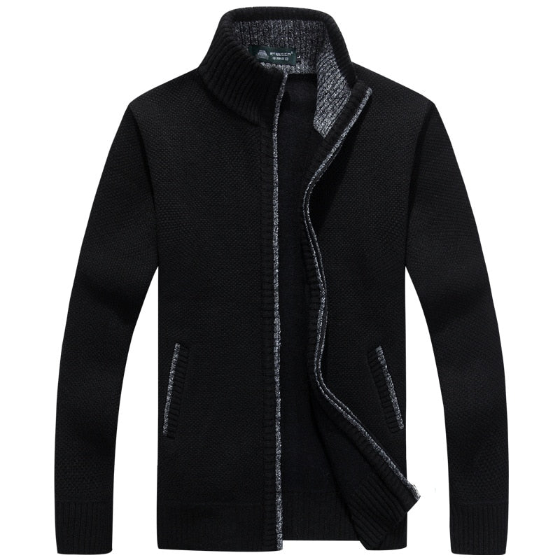 Leif | Kunstpelz-Wollpullover mit Reißverschluss