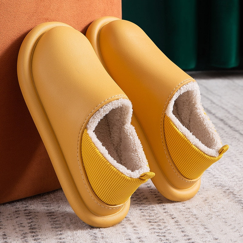 Idalia | Unisex Warme Flache Ferse Wasserdichte Hausschuhe
