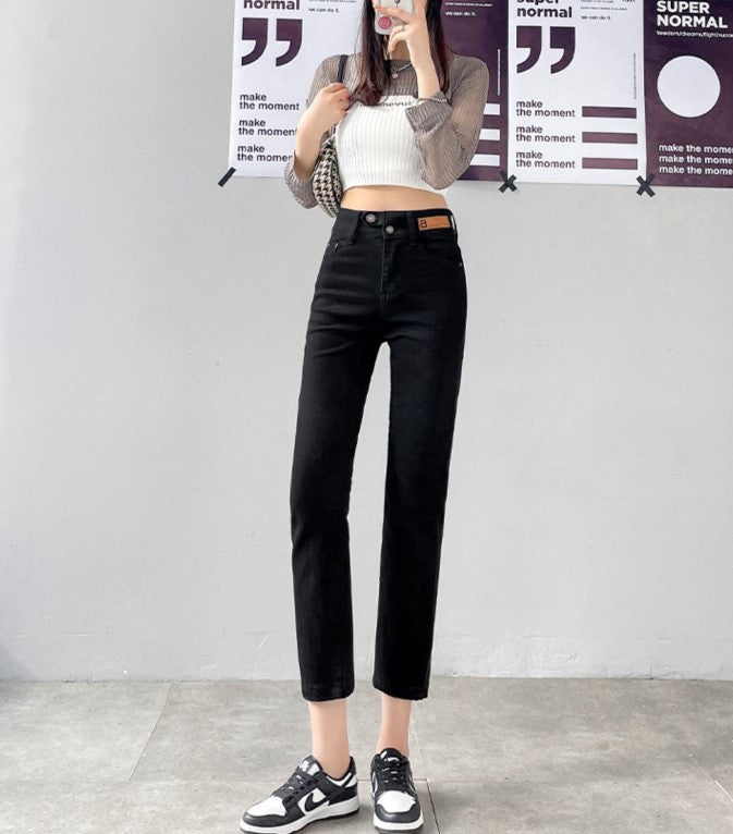 Nixie | Soft Denim Hohe Taille Skinny Jeans