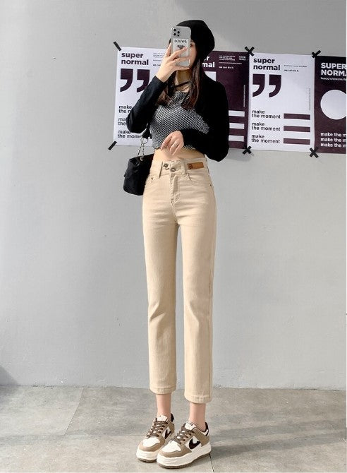 Nixie | Soft Denim Hohe Taille Skinny Jeans