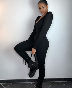 Pia | Basic Bodycon Jumpsuit in voller Länge