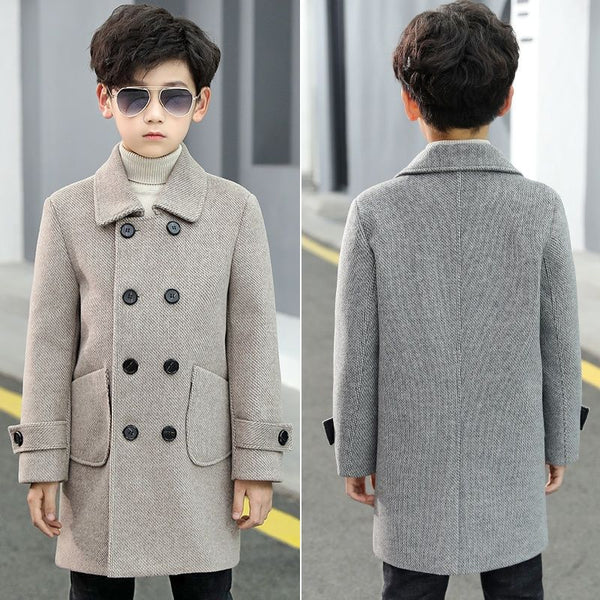 Bastian | Jungen Wollmantel mit Verdickung
