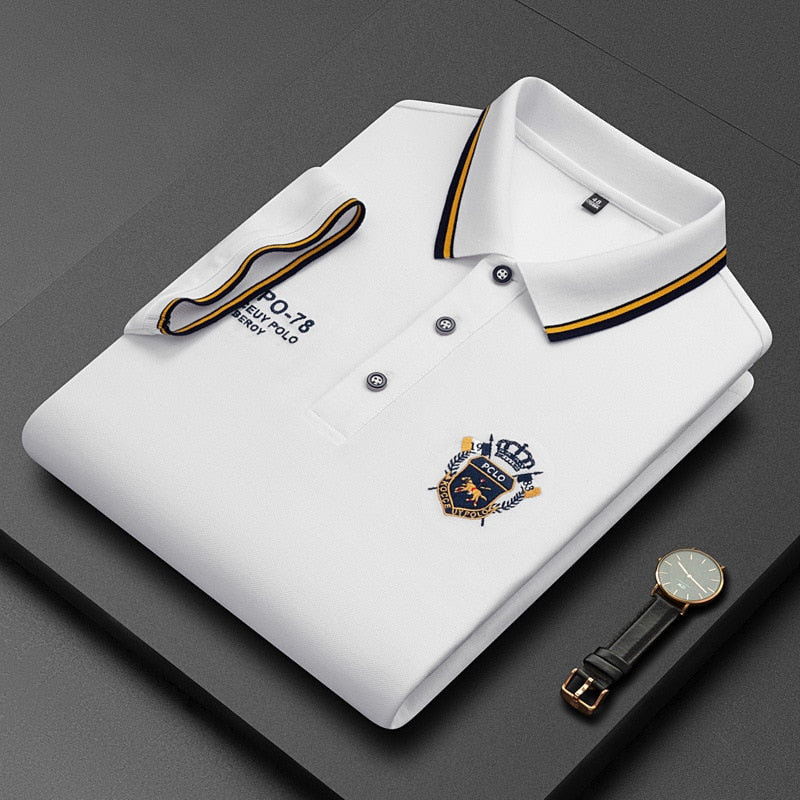 Siem | Koreanisches Luxus-Poloshirt mit gesticktem Reverskragen