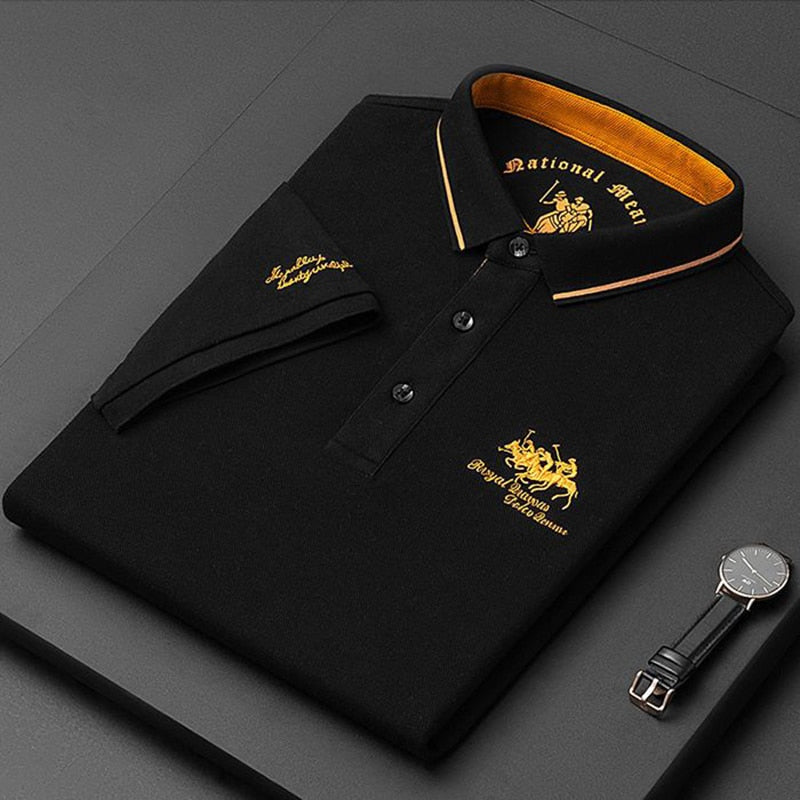 James | Büro-Poloshirt aus Baumwolle mit gesticktem Detail