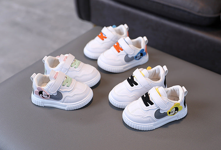 Armin | Baby Girl/Boy White Mickey Lauflernschuhe