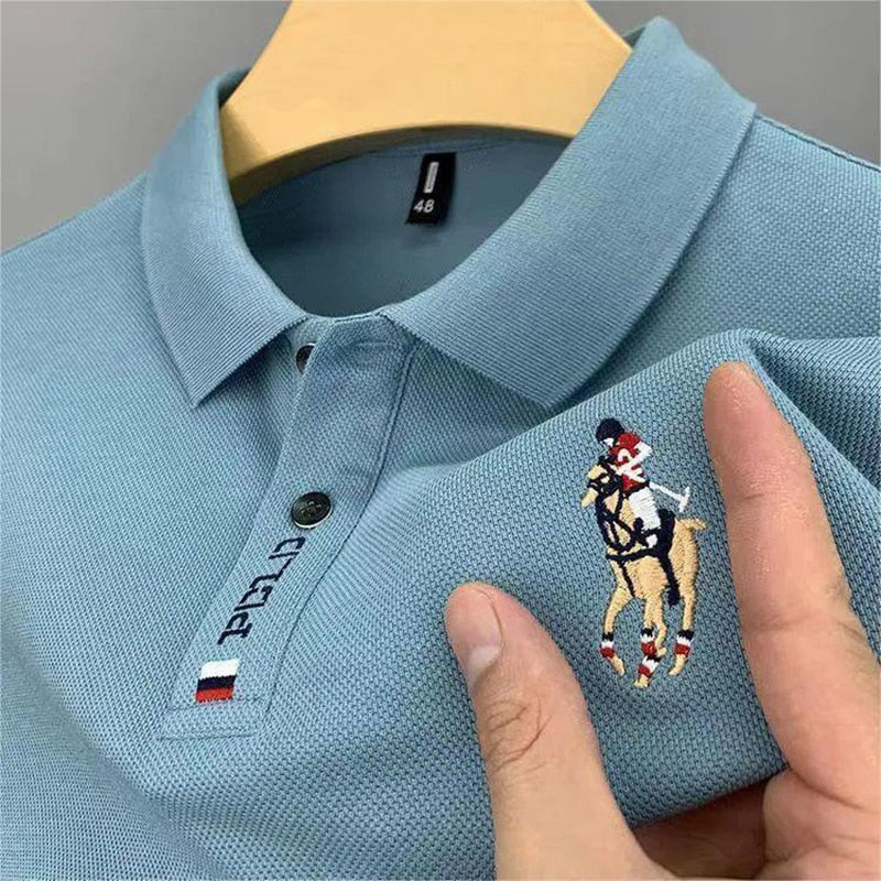 James | Büro-Poloshirt aus Baumwolle mit gesticktem Detail