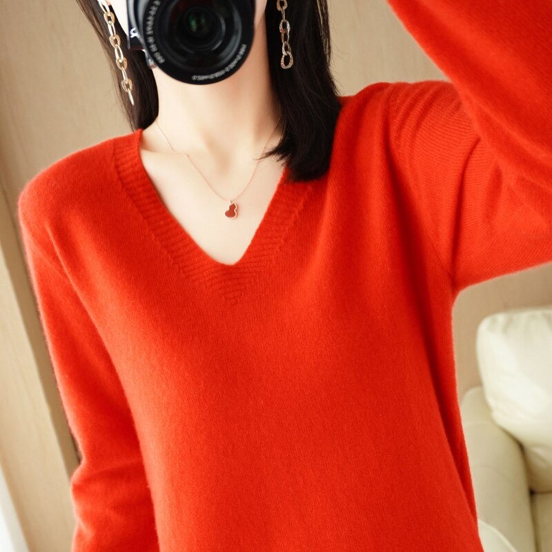 Maud | Leichter Strickpullover mit V-Ausschnitt Casual Pullover