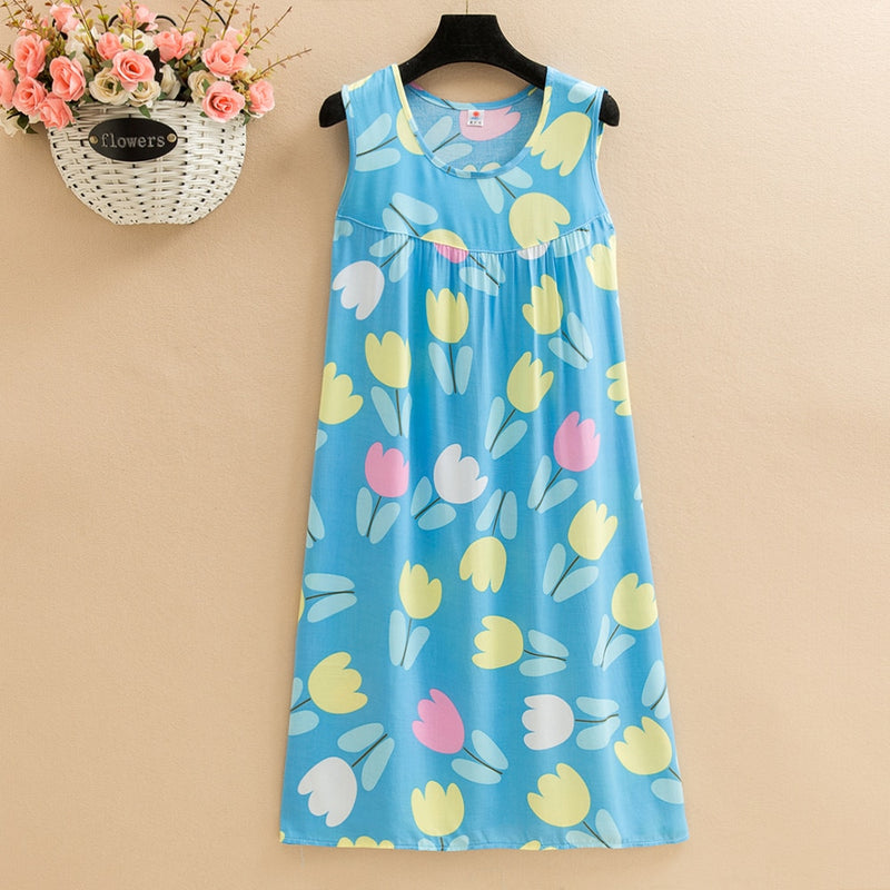 Clio | Bedrucktes lockeres ärmelloses Kleid