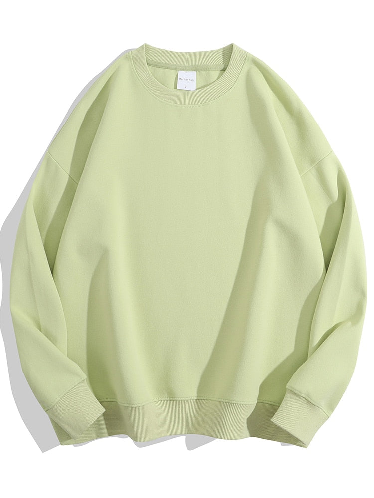 Dorothea | Einfarbiges Sweatshirt mit losem O-Ausschnitt aus Baumwolle