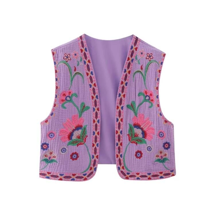 Fien | Vintage Floral bestickte Weste