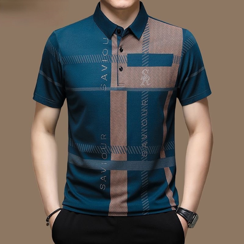 Noud | Gestreiftes detailliertes Büro-Poloshirt