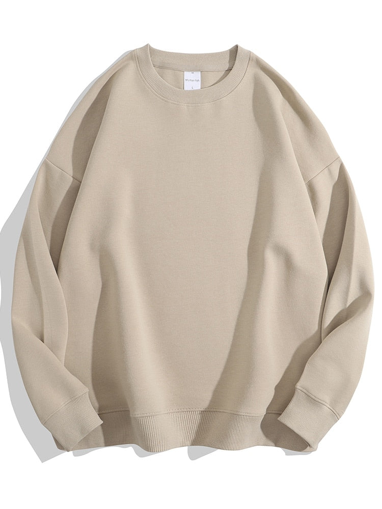 Dorothea | Einfarbiges Sweatshirt mit losem O-Ausschnitt aus Baumwolle