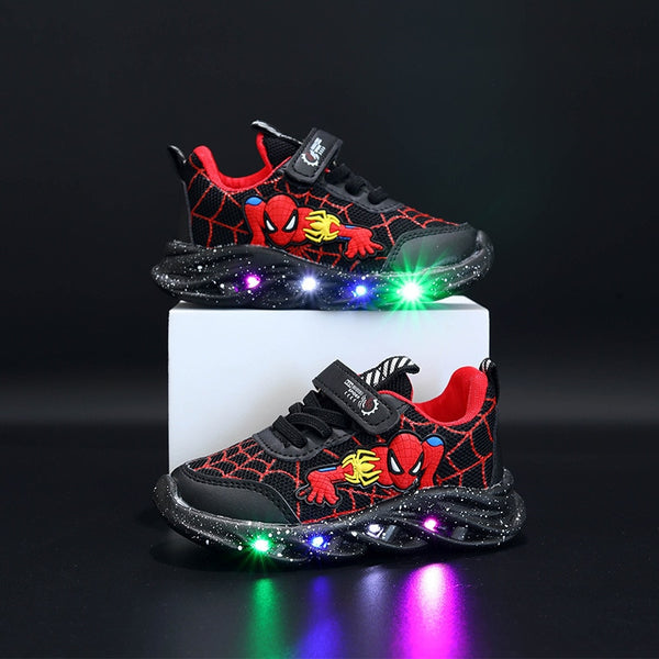 Mathias | Jungen Spider-Man LED beleuchtet Mesh Anti-Rutsch-Schuhe