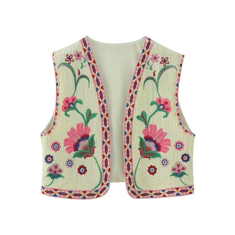 Fien | Vintage Floral bestickte Weste